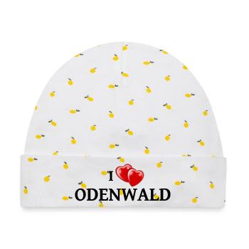 I Love Odenwald - Baby Premium Organic Mütze - Weiß/Zitronengelb - Vorne