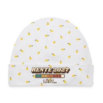 Rente 2027 lädt - Retro Ladebalken - Baby Premium Organic Mütze - Weiß/Zitronengelb - Vorne