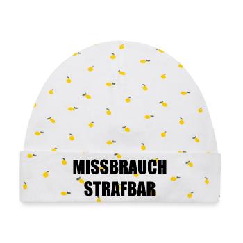 MISSBRAUCH STRAFBAR - Baby Premium Organic Mütze - Weiß/Zitronengelb - Vorne