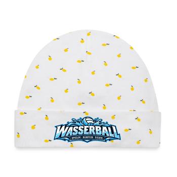 Wasserball Teamgeist Logo - Baby Premium Organic Mütze - Weiß/Zitronengelb - Vorne