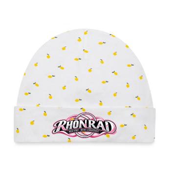 Rhönrai Sportlogo: Leidenschaft & Kraft - Baby Premium Organic Mütze - Weiß/Zitronengelb - Vorne