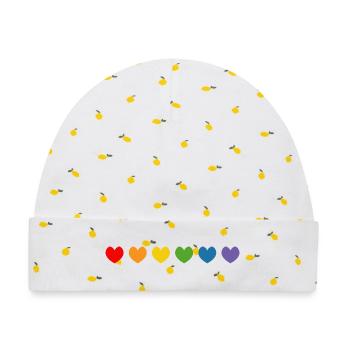 LGBT lgbtqi queer Regenbogen herzchen LGBTQI - Baby Premium Organic Mütze - Weiß/Zitronengelb - Vorne