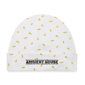 Ambient House - Baby Premium Organic Mütze - Weiß/Zitronengelb - Vorne