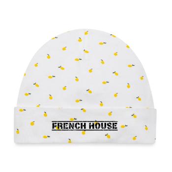 French House - Baby Premium Organic Mütze - Weiß/Zitronengelb - Vorne