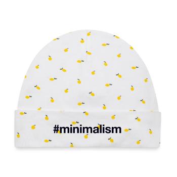 MINIMALISM Minimalismus - Baby Premium Organic Mütze - Weiß/Zitronengelb - Vorne