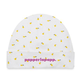 papperlapapp. - Baby Premium Organic Mütze - Weiß/Zitronengelb - Vorne