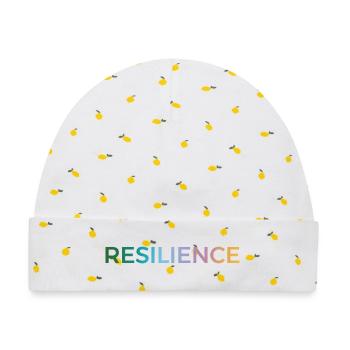 Resilienz Gradient Typo - Baby Premium Organic Mütze - Weiß/Zitronengelb - Vorne