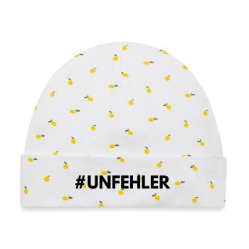 #Unfehler - Baby Premium Organic Mütze - Weiß/Zitronengelb - Vorne