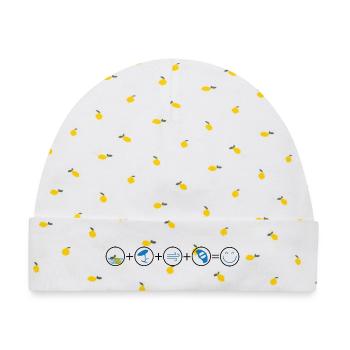 wing icons - Baby Premium Organic Mütze - Weiß/Zitronengelb - Vorne