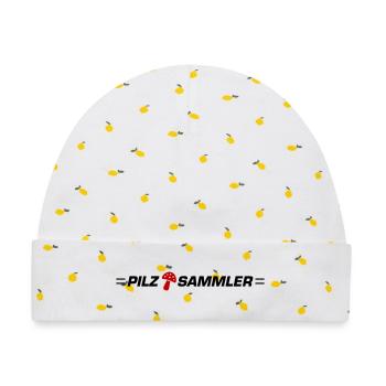 Pilz Sammler - Baby Premium Organic Mütze - Weiß/Zitronengelb - Vorne