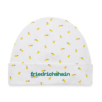 Friedrichshain - Berlin Kreuzberg - Baby Premium Organic Mütze - Weiß/Zitronengelb - Vorne