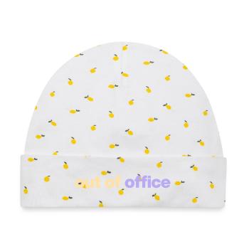 out of office - Baby Premium Organic Mütze - Weiß/Zitronengelb - Vorne