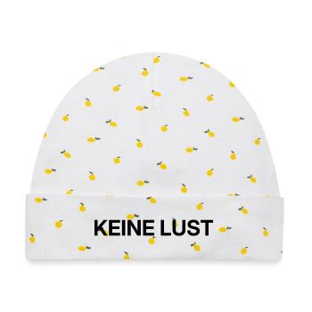 Keine Lust – minimalistisches Statement - Baby Premium Organic Mütze - Weiß/Zitronengelb - Vorne