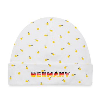 Deutschland T-Shirt Germany - Baby Premium Organic Mütze - Weiß/Zitronengelb - Vorne