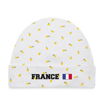 Frankreich Fan - Baby Premium Organic Mütze - Weiß/Zitronengelb - Vorne
