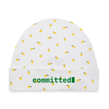 Feeling Committed | Developer mood | dark - Baby Premium Organic Mütze - Weiß/Zitronengelb - Vorne