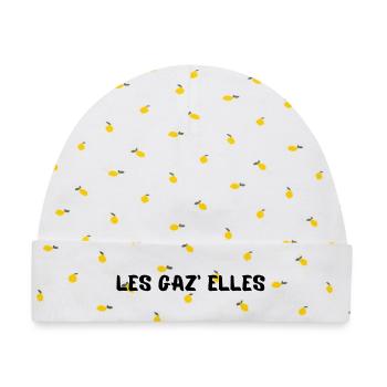 Die Gaz'elles - Baby Premium Organic Mütze - Weiß/Zitronengelb - Vorne