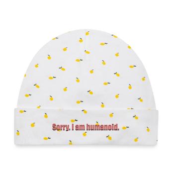 sorry i am humanoid_black_shad - Baby Premium Organic Mütze - Weiß/Zitronengelb - Vorne
