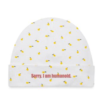 sorry i am humanoid_grey_shad - Baby Premium Organic Mütze - Weiß/Zitronengelb - Vorne