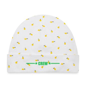 Crew - Baby Premium Organic Mütze - Weiß/Zitronengelb - Vorne