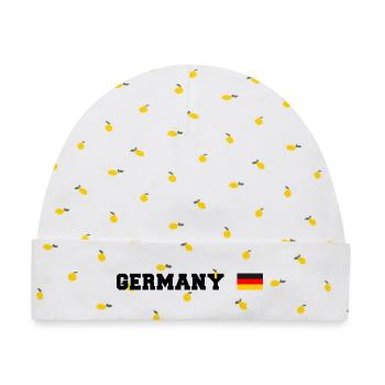 Deutschland T-Shirt Germany - Baby Premium Organic Mütze - Weiß/Zitronengelb - Vorne