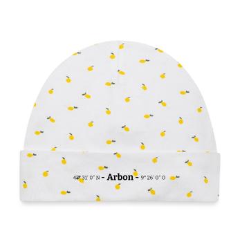 Koordinaten Arbon Kanton Thurgau - Baby Premium Organic Mütze - Weiß/Zitronengelb - Vorne