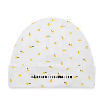 Härzbluetnidwalder Kanton Nidwalden - Baby Premium Organic Mütze - Weiß/Zitronengelb - Vorne