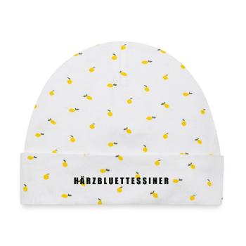 Härzbluettessiner Kanton Tessin Ticino - Baby Premium Organic Mütze - Weiß/Zitronengelb - Vorne