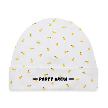 Party Crew  - Baby Premium Organic Mütze - Weiß/Zitronengelb - Vorne
