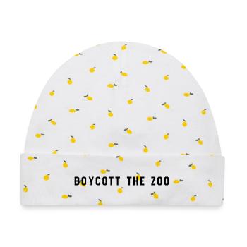 BOYCOTT THE ZOO - Baby Premium Organic Mütze - Weiß/Zitronengelb - Vorne