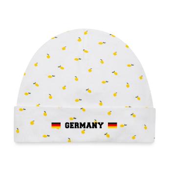 DE Fanshirt - Baby Premium Organic Mütze - Weiß/Zitronengelb - Vorne