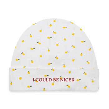 I Could Be Nicer - Baby Premium Organic Mütze - Weiß/Zitronengelb - Vorne
