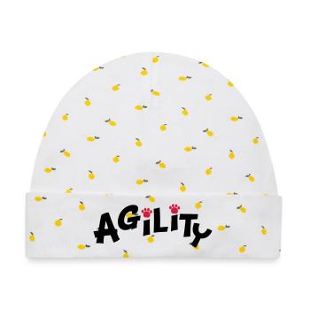 agility - Baby Premium Organic Mütze - Weiß/Zitronengelb - Vorne