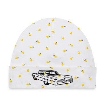 Caddy Vektor - Oldtimer, Low Rider - Baby Premium Organic Mütze - Weiß/Zitronengelb - Vorne