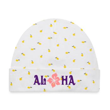 aloha - Baby Premium Organic Mütze - Weiß/Zitronengelb - Vorne