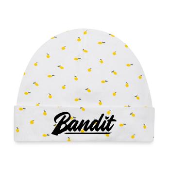 bandit motorrad rebell patch sticker aufkleber - Baby Premium Organic Mütze - Weiß/Zitronengelb - Vorne