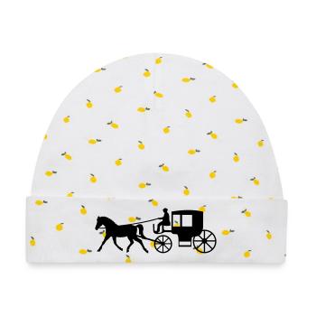 kutsche kutscher transport - Baby Premium Organic Mütze - Weiß/Zitronengelb - Vorne