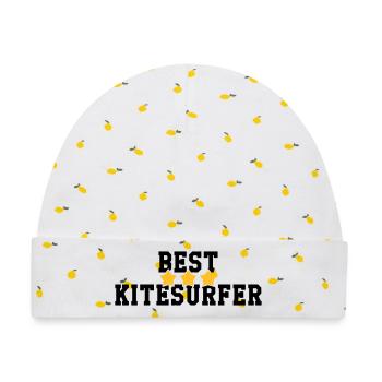 Kitesurfen / Kitesurfer / Kiteboarden / Kitesurf - Baby Premium Organic Mütze - Weiß/Zitronengelb - Vorne