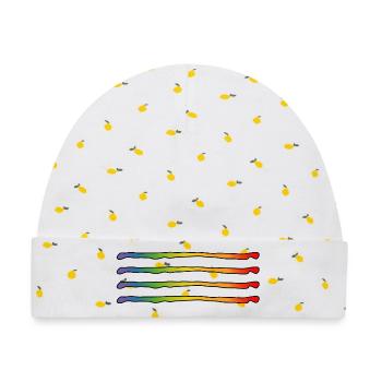 Regenbogen lines LGBT lgbtqi queer lgbt csd tshirt - Baby Premium Organic Mütze - Weiß/Zitronengelb - Vorne