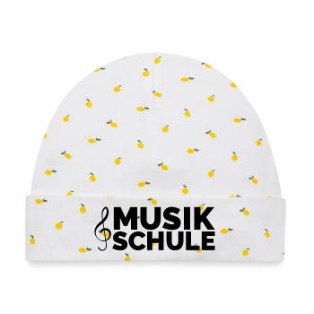 musikschule musiker Lehrer lernen Symbol Piano - Baby Premium Organic Mütze - Weiß/Zitronengelb - Vorne