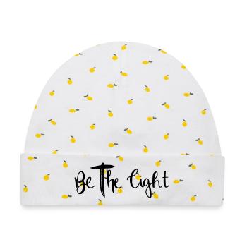be the light - Baby Premium Organic Mütze - Weiß/Zitronengelb - Vorne