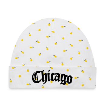 chicago - Baby Premium Organic Mütze - Weiß/Zitronengelb - Vorne