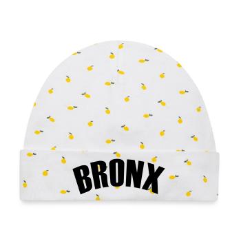 bronx shirt - Baby Premium Organic Mütze - Weiß/Zitronengelb - Vorne