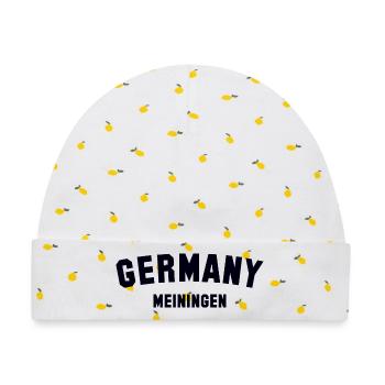 MEININGEN Germany - Baby Premium Organic Mütze - Weiß/Zitronengelb - Vorne