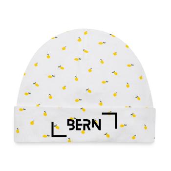 Bern Minimalistisch - Baby Premium Organic Mütze - Weiß/Zitronengelb - Vorne