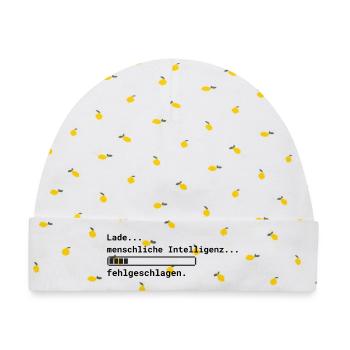 Lade Intelligenz - Baby Premium Organic Mütze - Weiß/Zitronengelb - Vorne