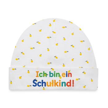 Ich bin ein Schulkind!  - Baby Premium Organic Mütze - Weiß/Zitronengelb - Vorne