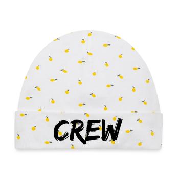 crew - Baby Premium Organic Mütze - Weiß/Zitronengelb - Vorne