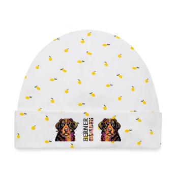 Berner Sennenhund - Baby Premium Organic Mütze - Weiß/Zitronengelb - Vorne