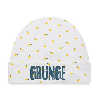 Grunge - Baby Premium Organic Mütze - Weiß/Zitronengelb - Vorne